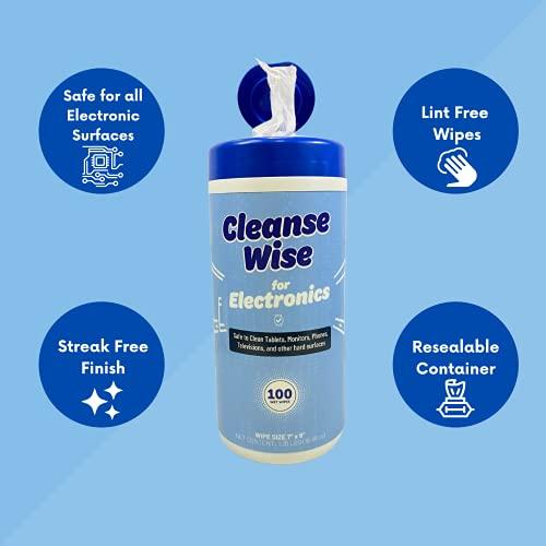 Cleanse Wise Cleanse Wise Electronic Cleaning Wipes 100 Ct, White (CL100TAL)