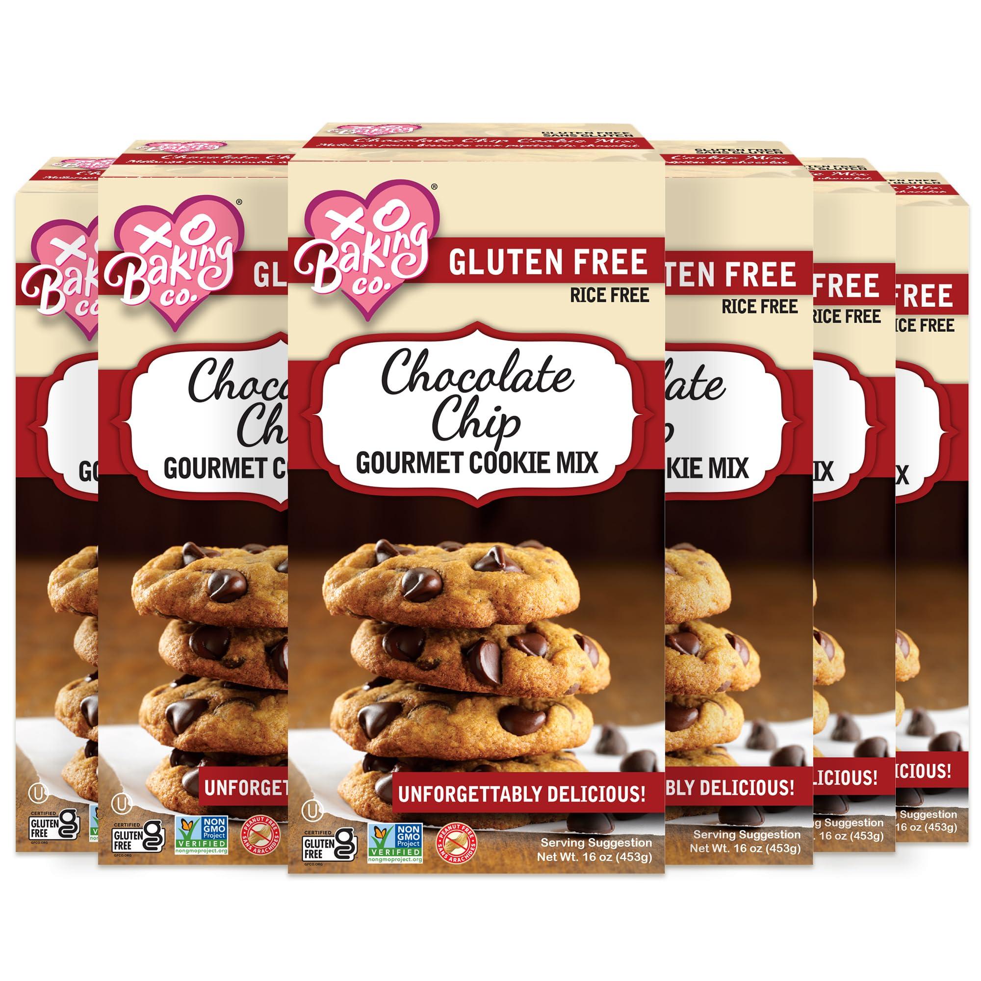 XO Baking Co. XO Baking Co. Gluten Free Chocolate Chip Gourmet Cookie Mix; Non-GMO; Kosher; Rice Free; Dairy Free; Peanut Free; No Preservatives; No Artificial Flavors or Colors, 16oz (Pack of 6)