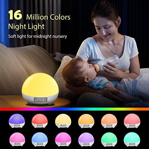 PANAMALAR Panamalar Smart Sound Machine 2 in 1 WiFi White Noise Machine with Night Light 16 Million Colors for Baby Adults Kids, 34 Soothing Sound Sleeping Maker with Baby Cry Detection/Alexa/App/Dimming/Timer