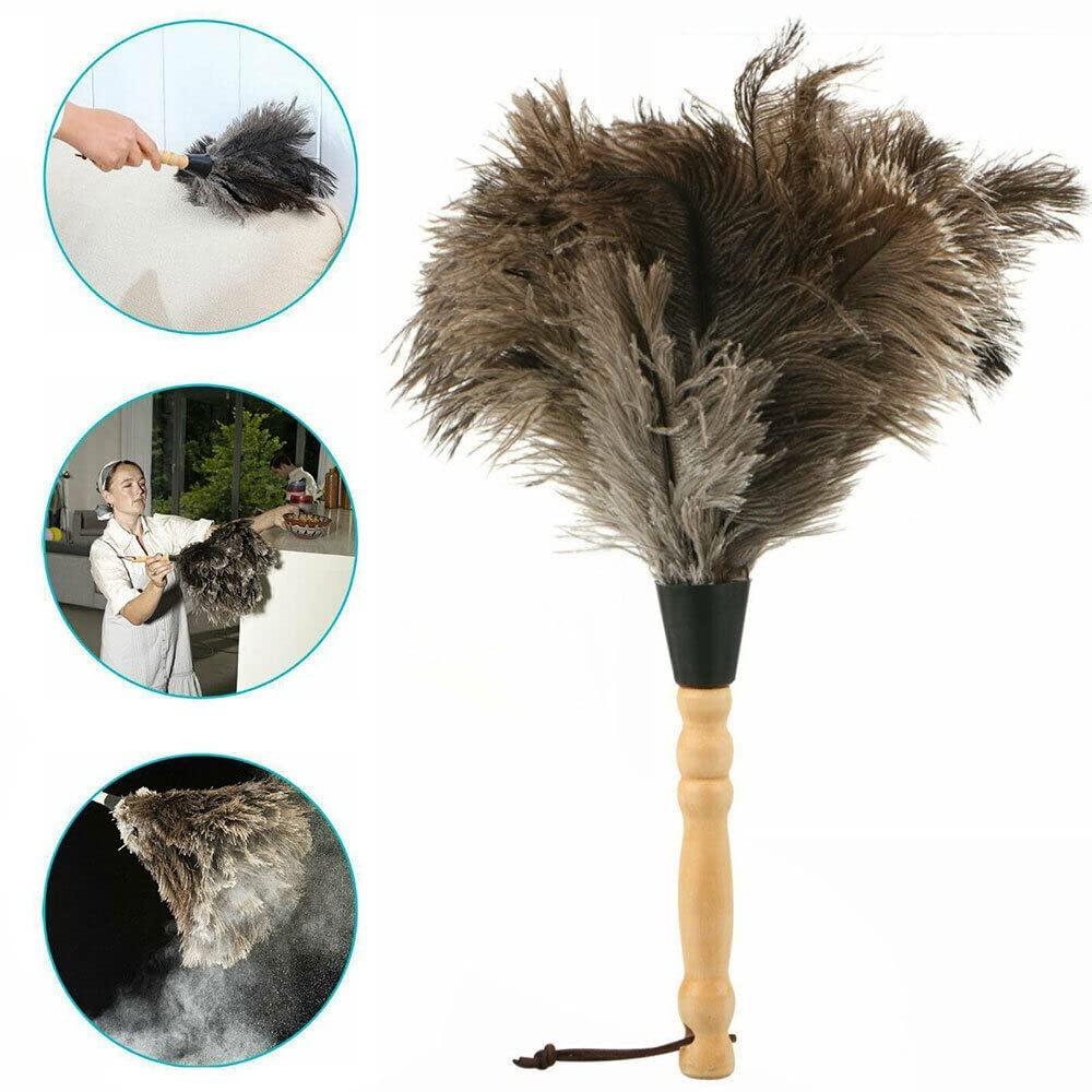 TEAMWILL TEAMWILL 2PACKS 13\" Ostrich Feather Duster Durable Dust Collecting Cleaning Tool in Wool Shop