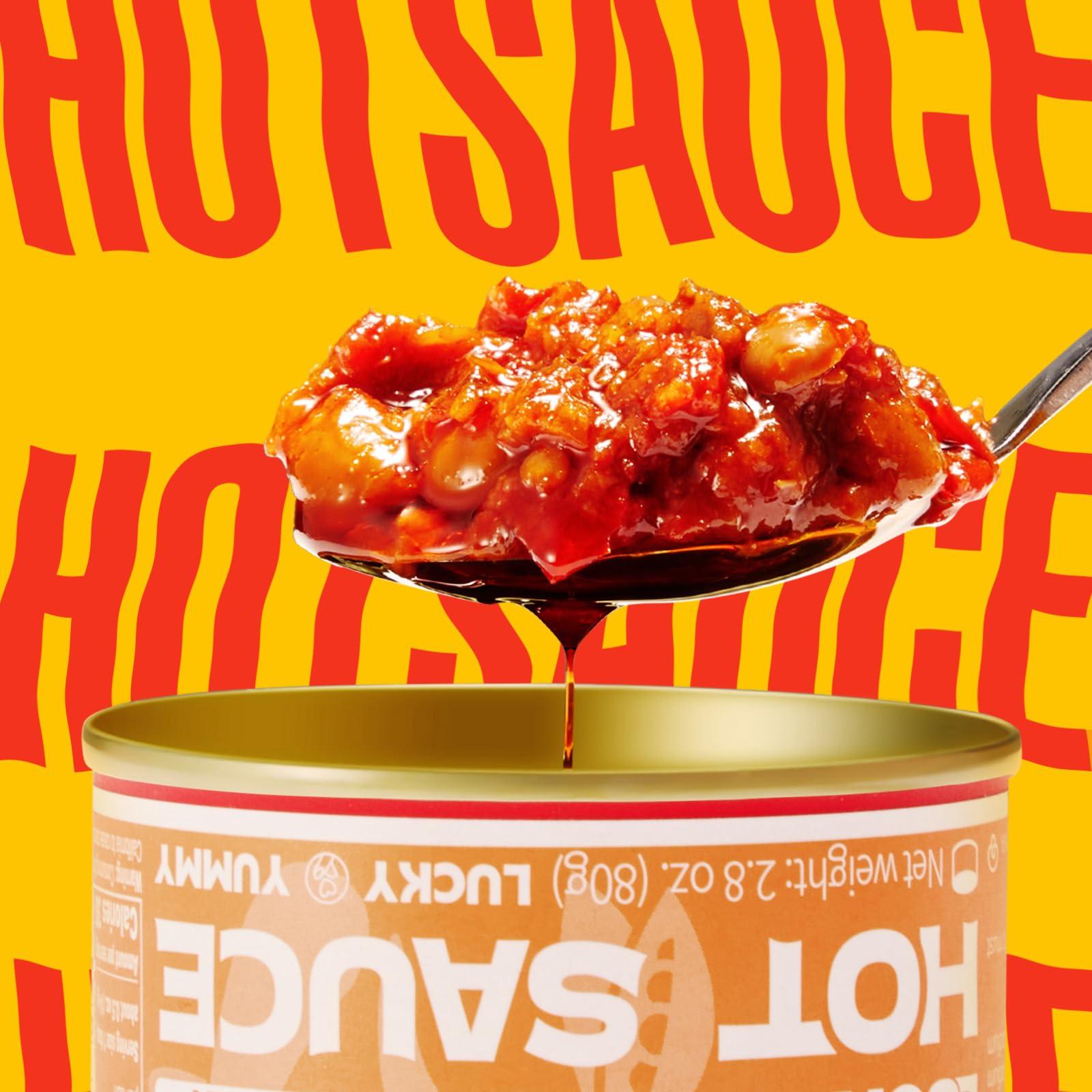 GOOD LUCK GOOD LUCK Mushroom Hot Sauce, Spicy Chili Oil and Chili Paste with High-Grade Mushroom Instant Mushroom Sauce, Chopped Chili Sauce,Fresh Pepper,Soybean,Garlic