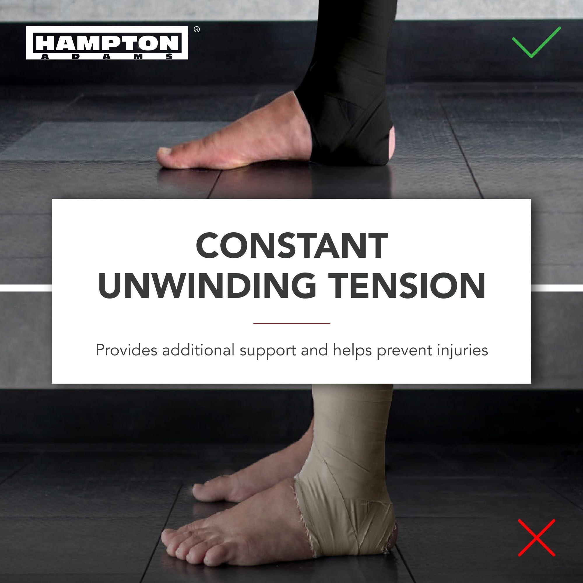 Hampton Adams Hampton Adams | As Seen on Shark Tank | Original Sports Medical Athletic Tape (8-Pack) | 45ft Rolls | No Sticky Residue Easy Tear | for Athletes Trainers First Aid Injury Wrap | Ankles Wrist (Black)