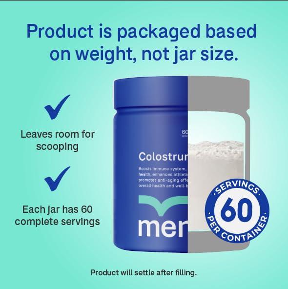 Mentor Mentor Colostrum Powder Supplement for Humans - Organic Bovine Colostrum Supplement for Gut Health, Hair Growth, Beauty, and Immune Support - Colostrum Protein