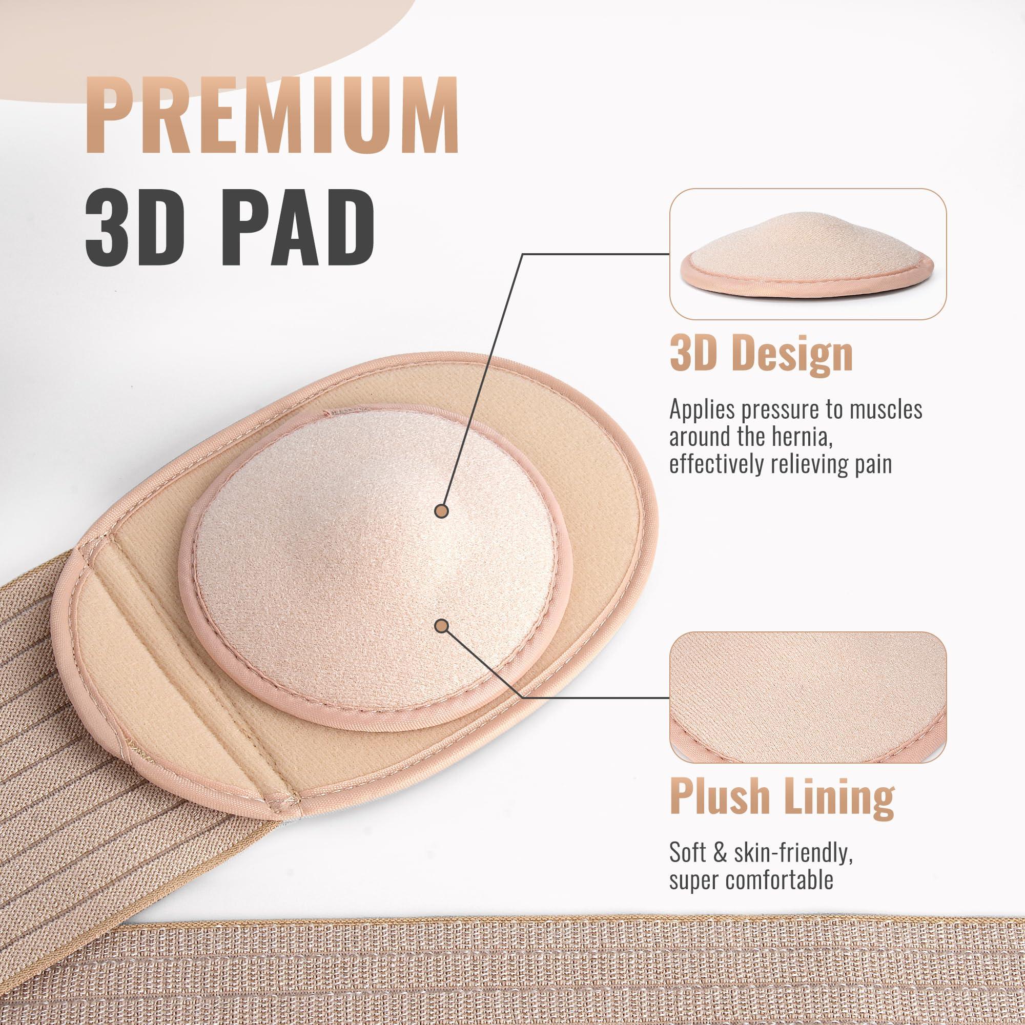 HEERTEEAJ HEERTEEAJ Umbilical Hernia Belt | Abdominal Hernia Belt for Men & Women | Belly Button Umbilical Hernia Binder w/ 1 Hernia Compression Pads | Ventral, Epigastric & Post Surgery Support Belts