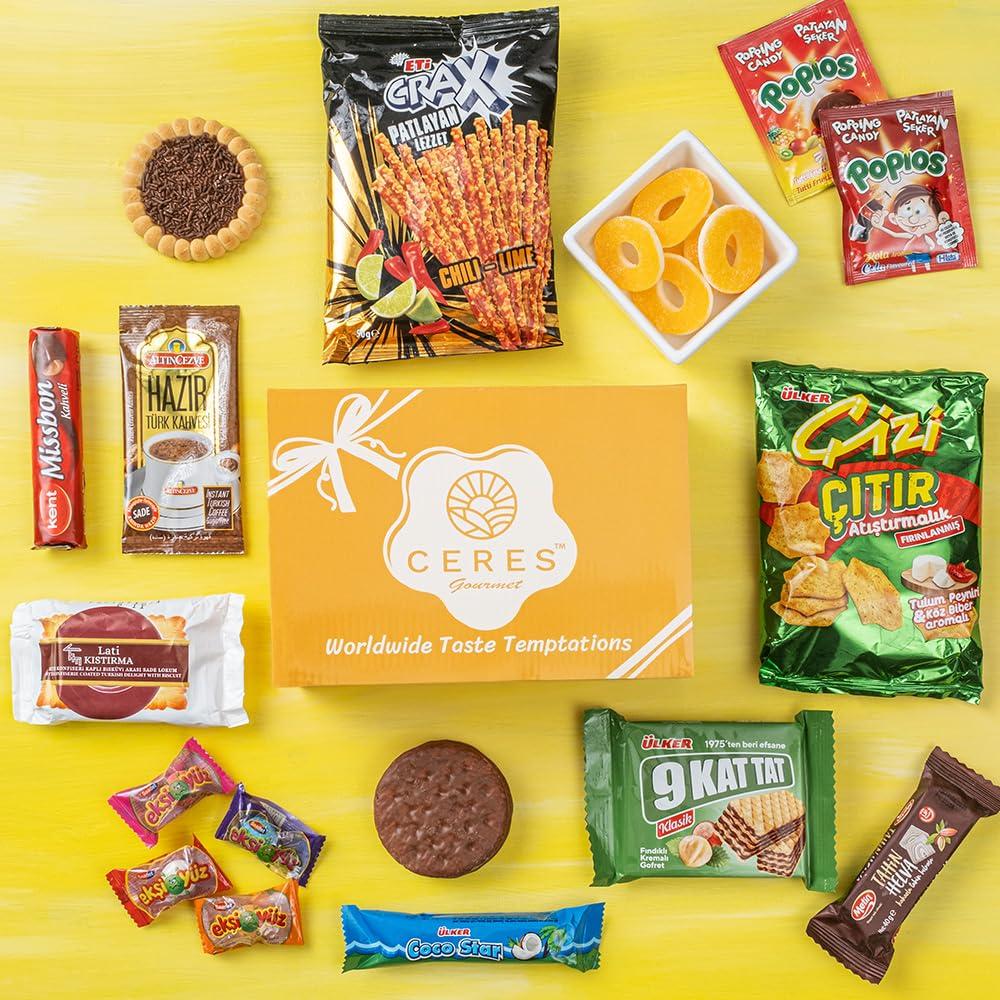 Ceres Gourmet International Exotic Snack Box Variety Pack, Count Premium Foreign Rare Snack Food Gifts for Fun, Mystery Box of Snacks, European Snacks for Adults and Kids (Mini)