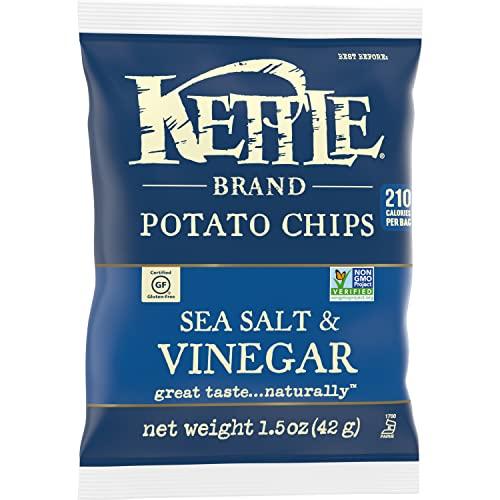Kettle Brand Kettle Brand Potato Chips, Sea Salt & Vinegar Kettle Chips, Snack Bag, 1.5 Oz (Pack of 24)