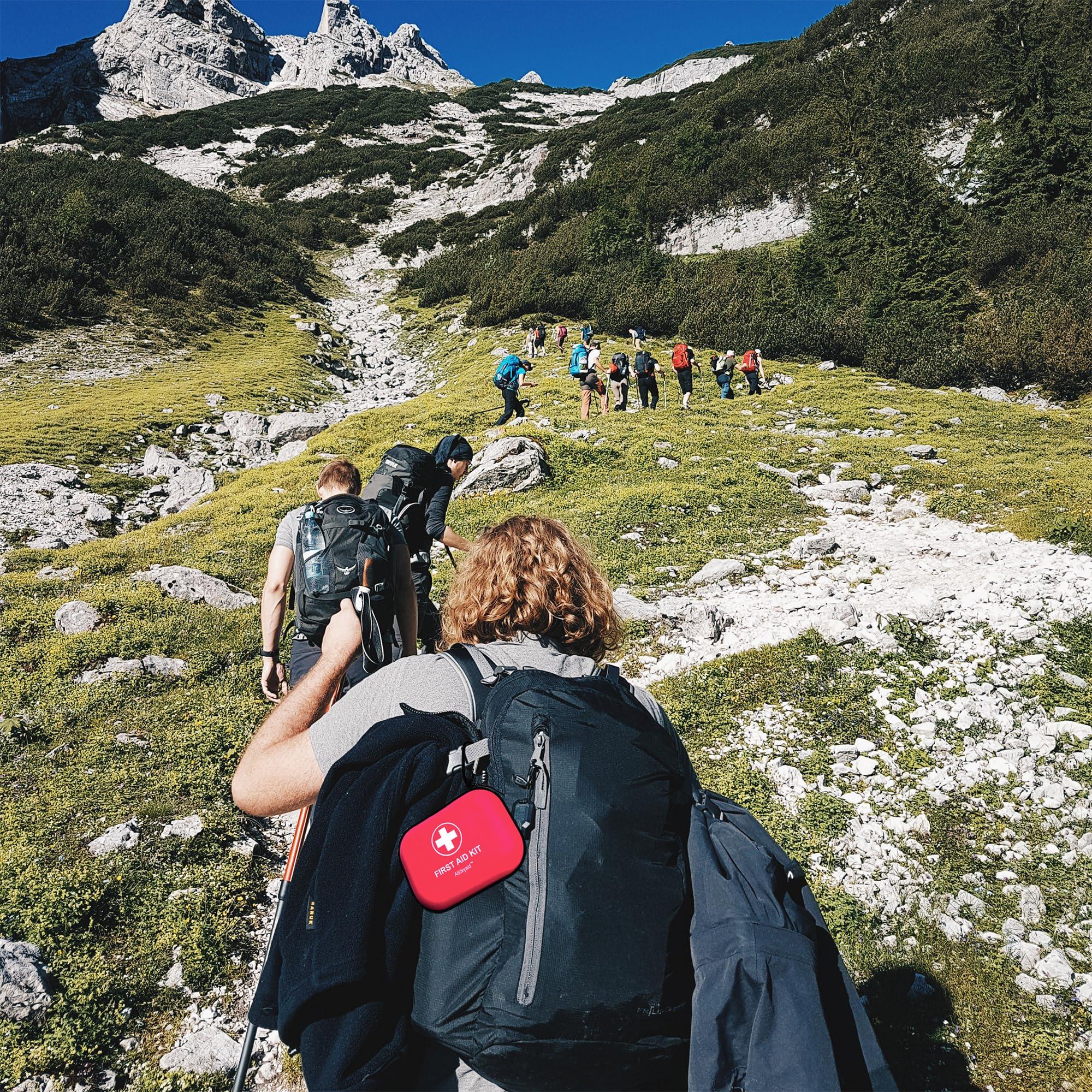 Atickyaid Mini First Aid Kit - 120 Piece Small Waterproof Hard Shell Medical Kit for Car, Home, Office, Travel, Camping, Sports, Outdoor, School - Emergency First Aid Supplies and Survival Kit
