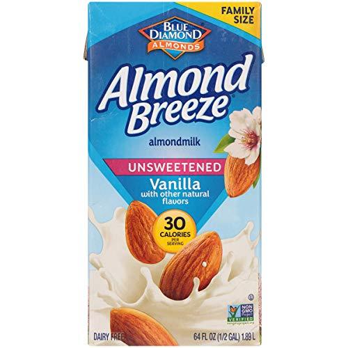 Blue Diamond Almonds Almond Breeze Dairy Free Almondmilk, Unsweetened Vanilla, 64 Ounce (Pack of 8)