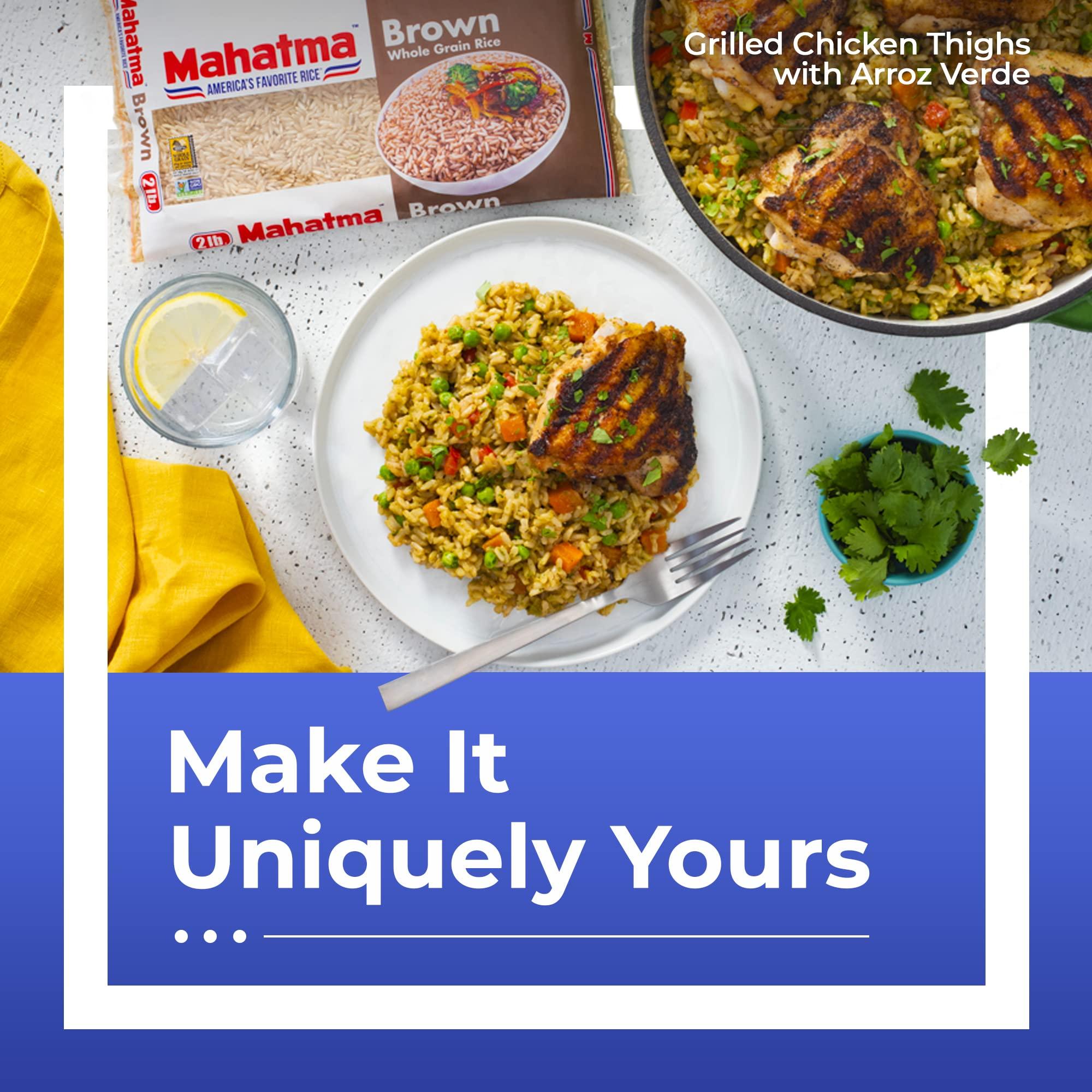 Mahatma Mahatma Whole-Grain Brown Rice, 32-Ounce Bag of Rice, Stovetop or Microwave Rice (Pack of 5)