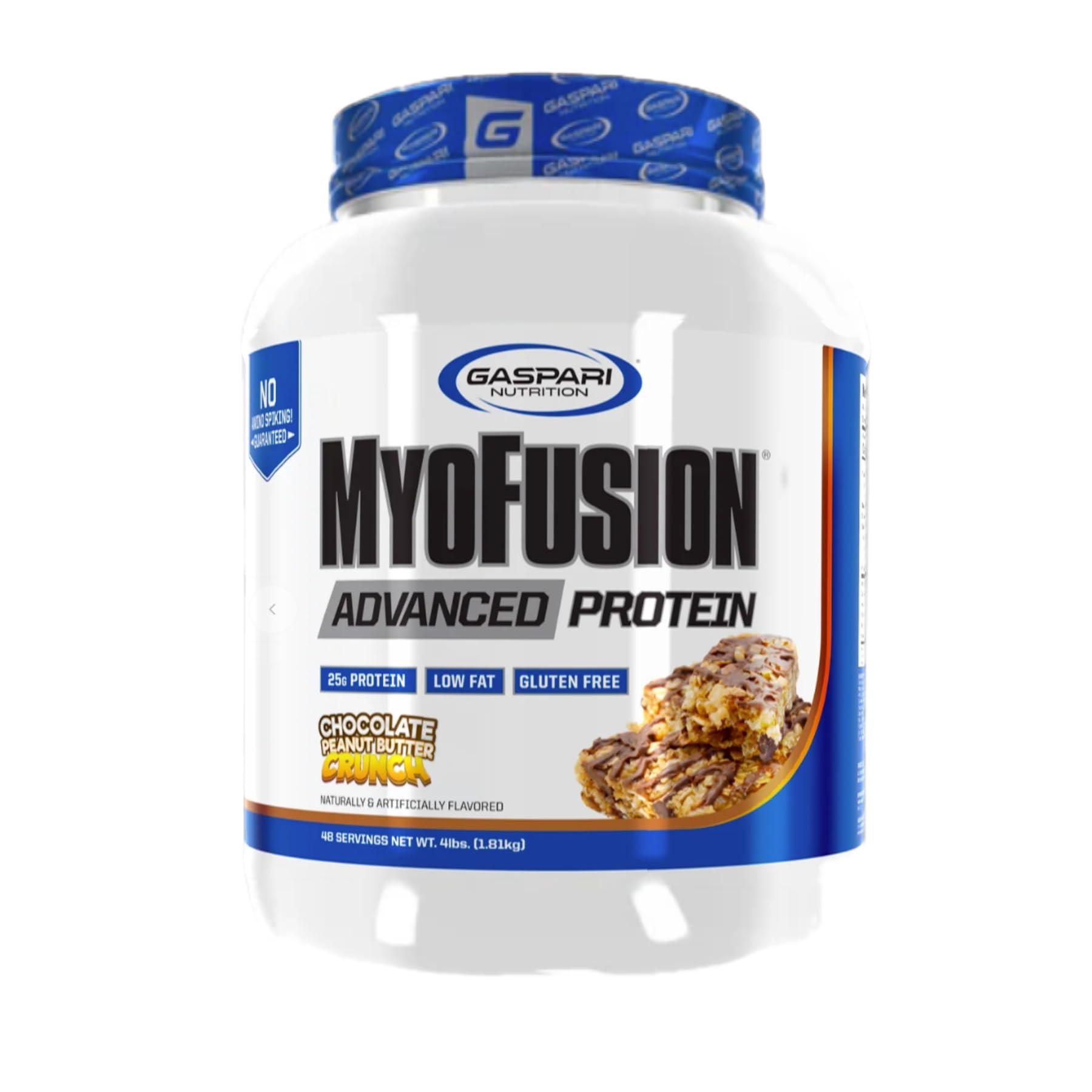 Gaspari Nutrition Gaspari Nutrition Myofusion Advanced Protein, Protein Blend with Whey Protein, Casein Protein and Isolate Protein, Low Fat and Gluten Free (Chocolate Peanut Butter Crunch, 4 Pound)