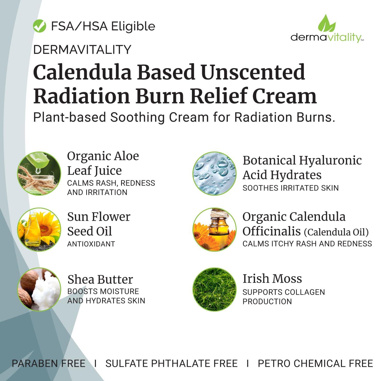 UltimateVitality UltimateVitality Unscented Radiation Burn Relief Cream Calendula Cream for Radiation Patients, Natural, Organic, Paraben, Pthalate Free - 2 Ounces