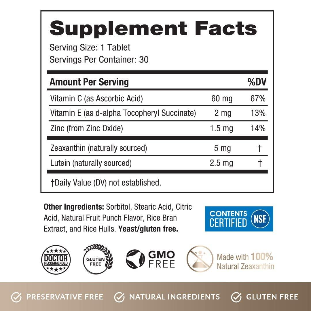 EyePromise EyePromise Vizual Edge Chew Performance Eye Vitamin Screen Shield Teen Chewable Eye Vitamin