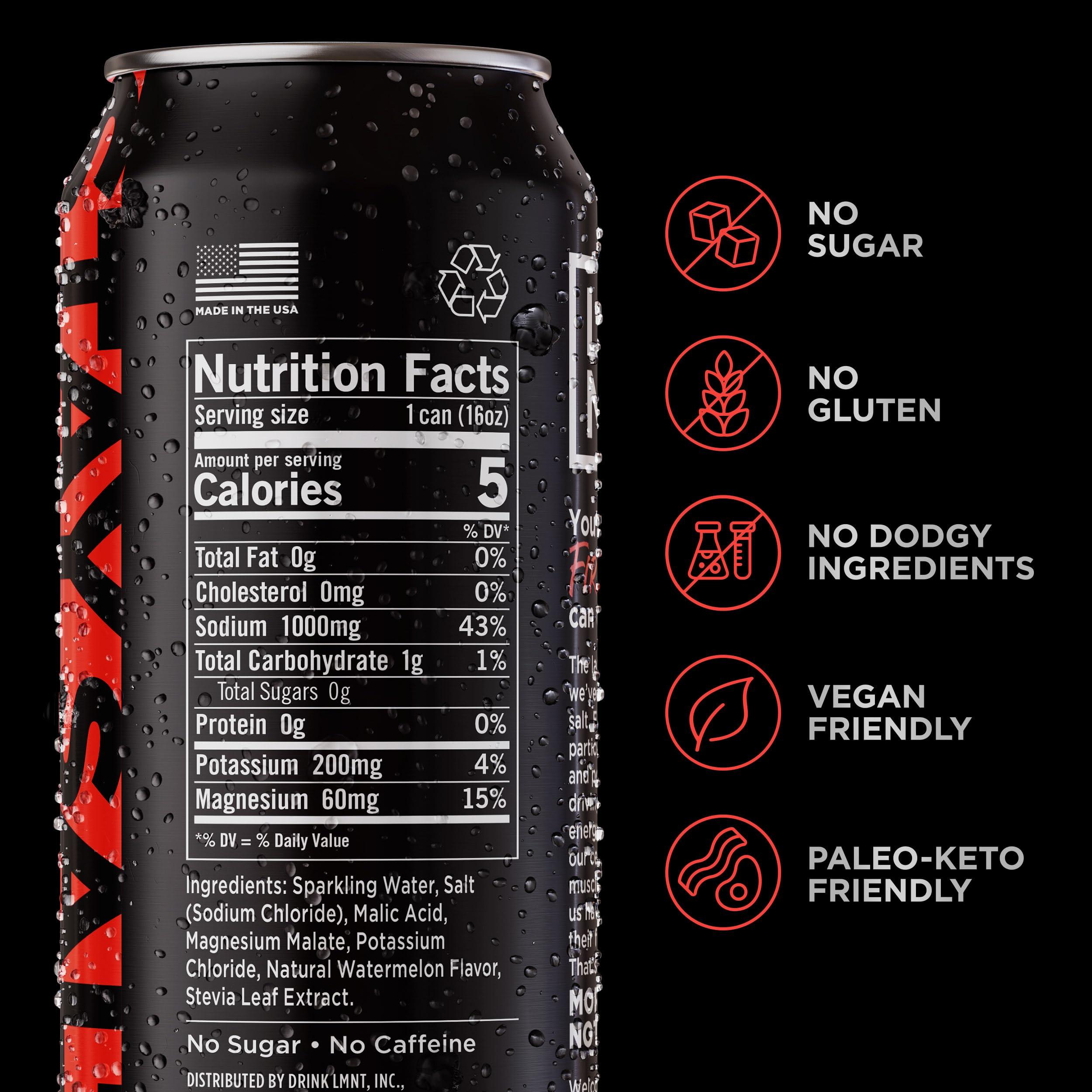 Drink LMNT LMNT Sparkling Electrolyte Water - Watermelon Salt | 12-Count