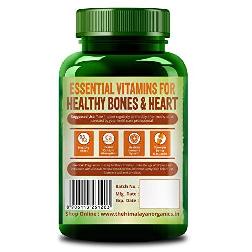 Himalayan Organics Himalayan Organics Vitamin D3 with K2 As MK7 Supplement- 120 Veg Tablets