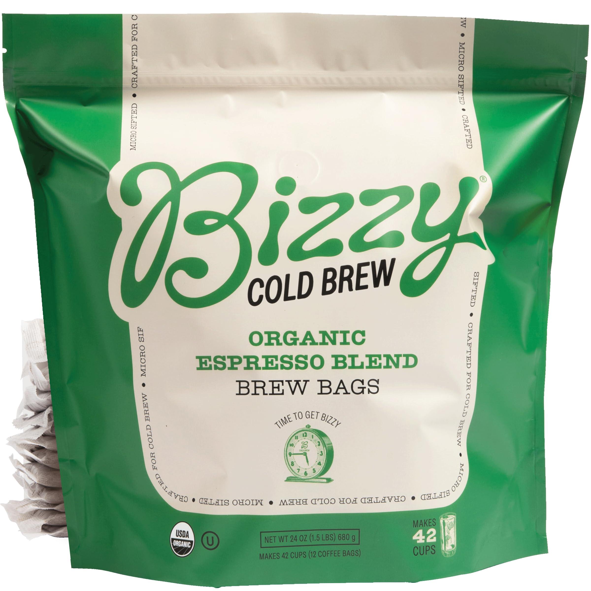 Bizzy Bizzy Organic Cold Brew Coffee | Bundle | Brew Bags | 12ct Espresso Blend, 12ct Dark & Bold, 12ct Smooth & Sweet | 3 Pack