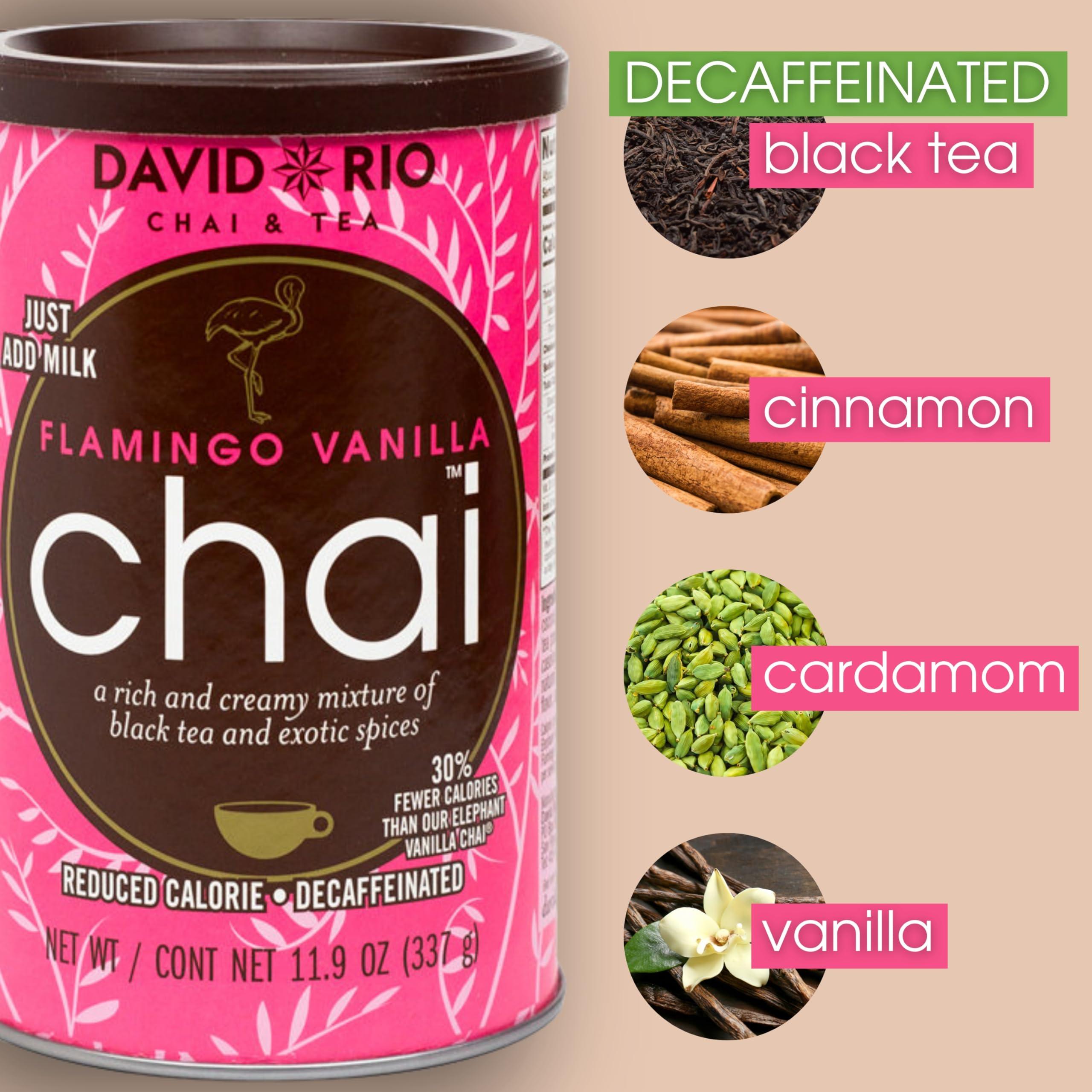 David Rio David Rio Chai Mix, Decaf Sugar Free, Flamingo Vanilla for Tea or Latte, 48 Ounce (Pack of 1)