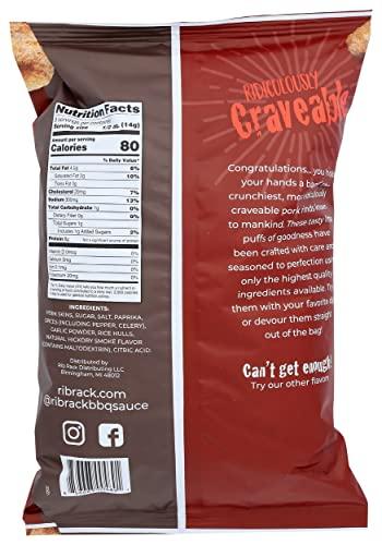 Rib Rack Rib Rack Barbecue Flavored Pork Rinds, Gluten Free, 4 Ounces (Pack Of 12)