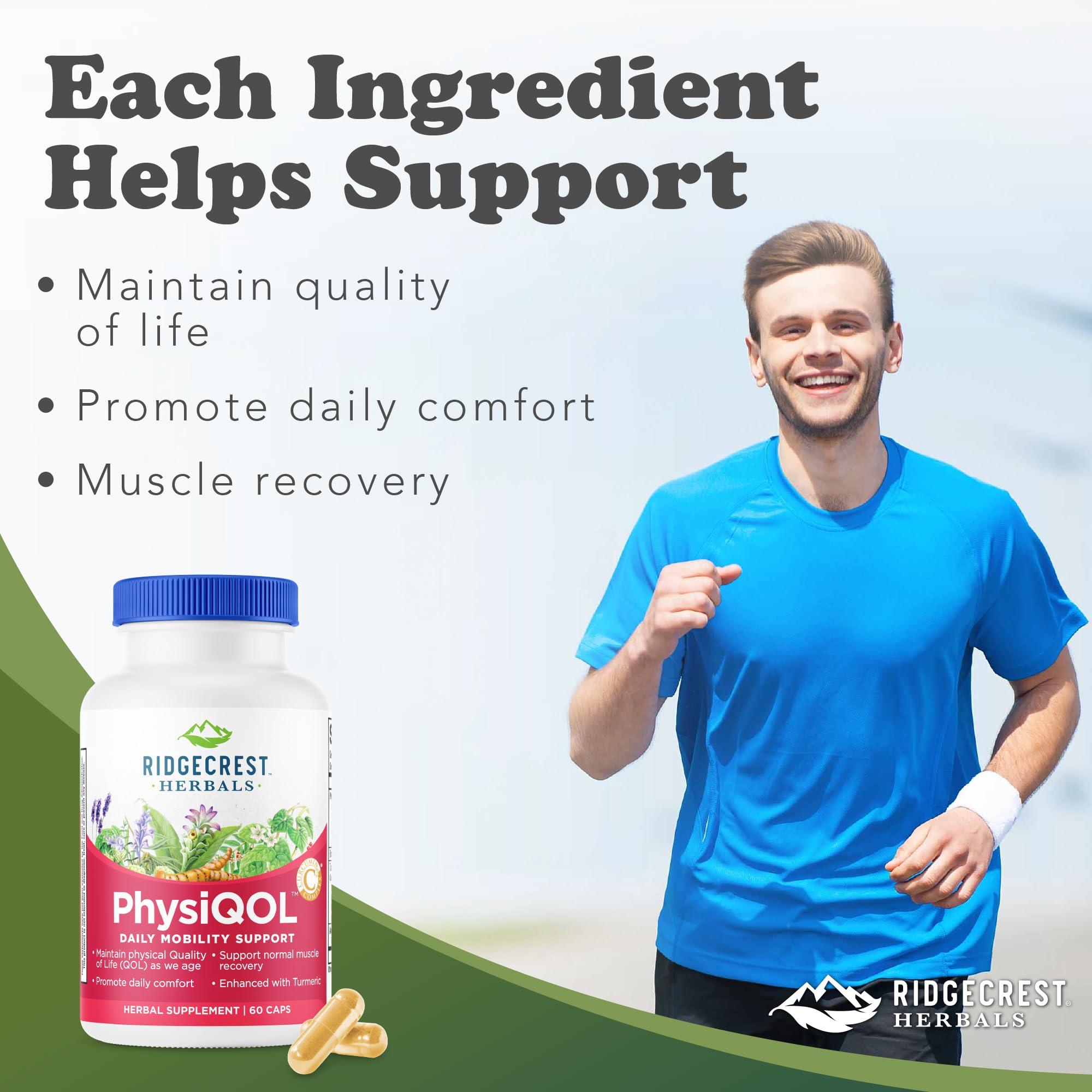 RidgeCrest Herbals Ridgecrest Herbals PhysiQOL, Herbal Supplement with Boswelia and Tumeric (60 Vegan Caps, 30 Serv)
