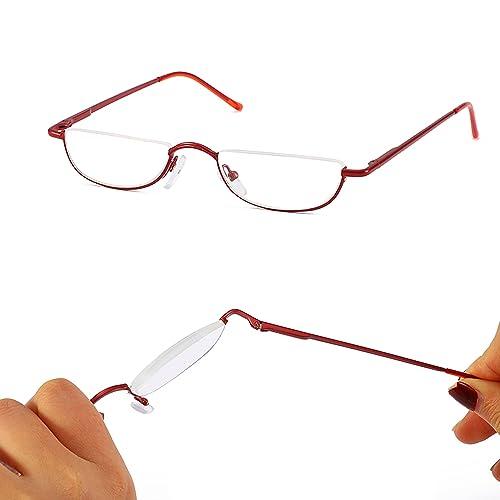 COVESATO COVESATO Half Frame Reading Glasses, Half Metal Moon Readers for Women Men 2.50