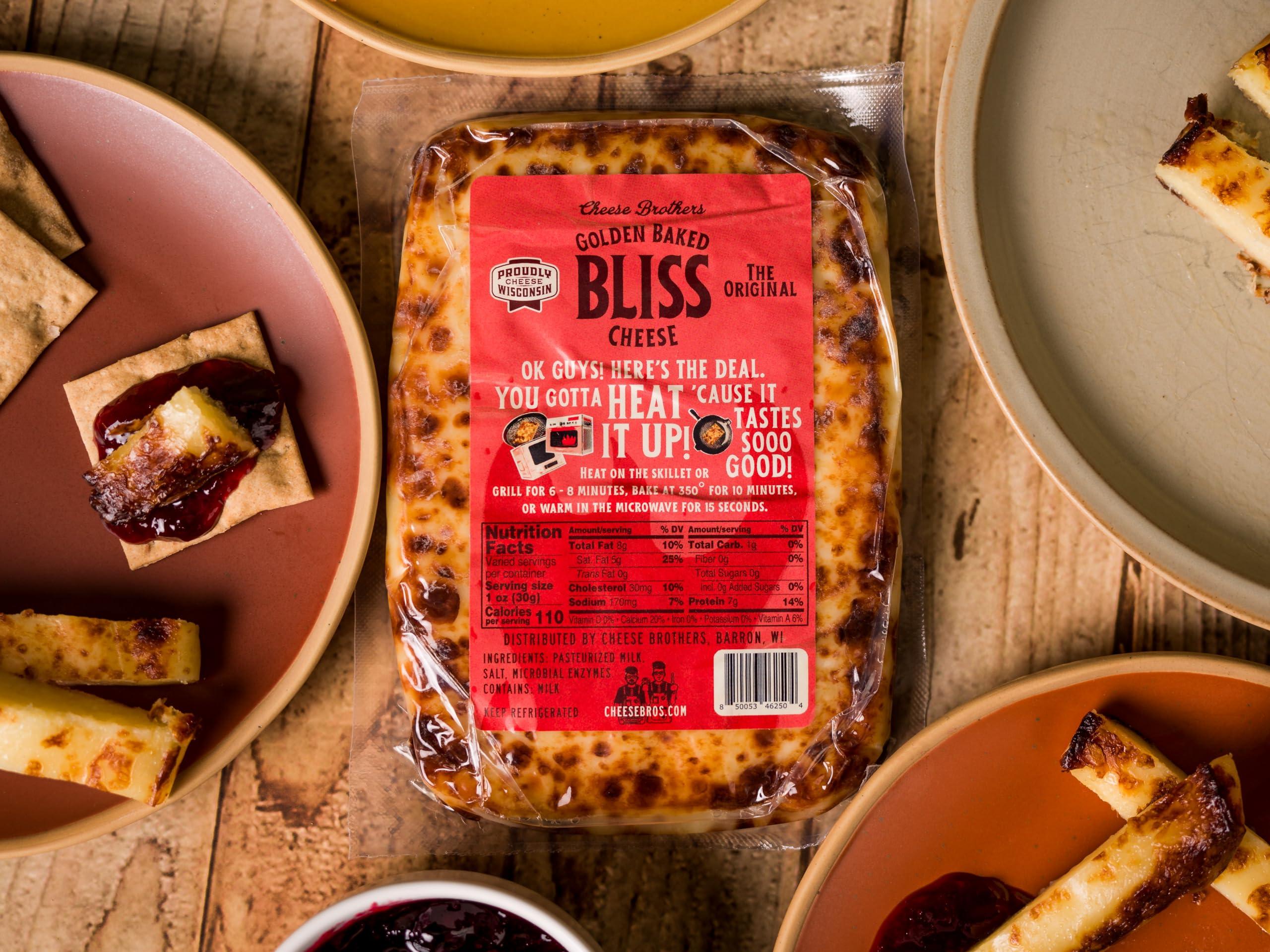 CHEESE BROTHERS INC Cheese Bros. Golden Baked Bliss Cheese | Made in Wisconsin | Heat & Eat | Fresh & Crispy | 4 Pack