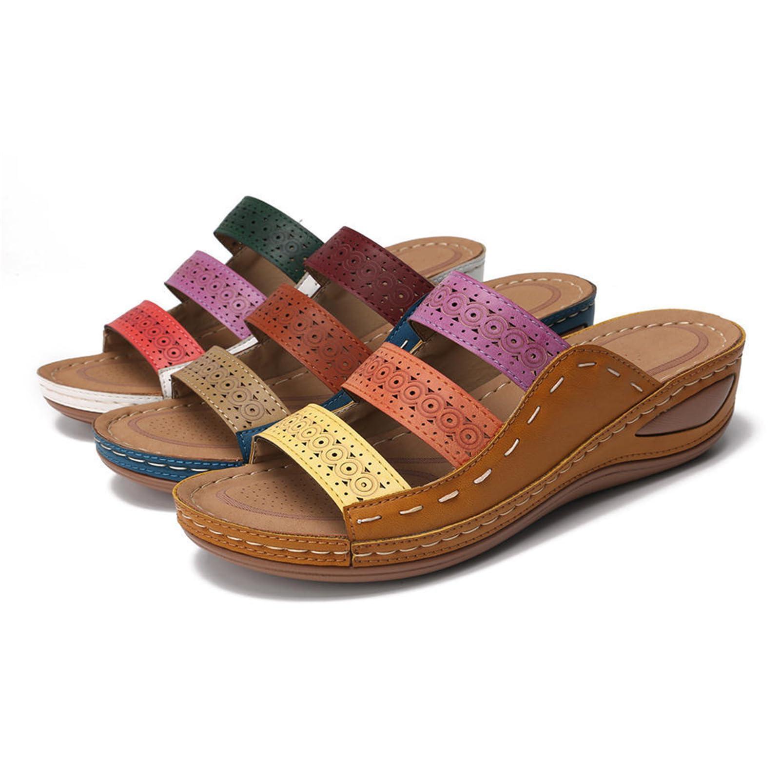 Generic Orthopedic Sandals For Women With Arch Support Plantar Fasciitis Women Orthotic Slides Comfortable Orthopedic Sandals Dressy Summer Wide Width Walking Flip Flops Beach Shoes with Arch Support 2024