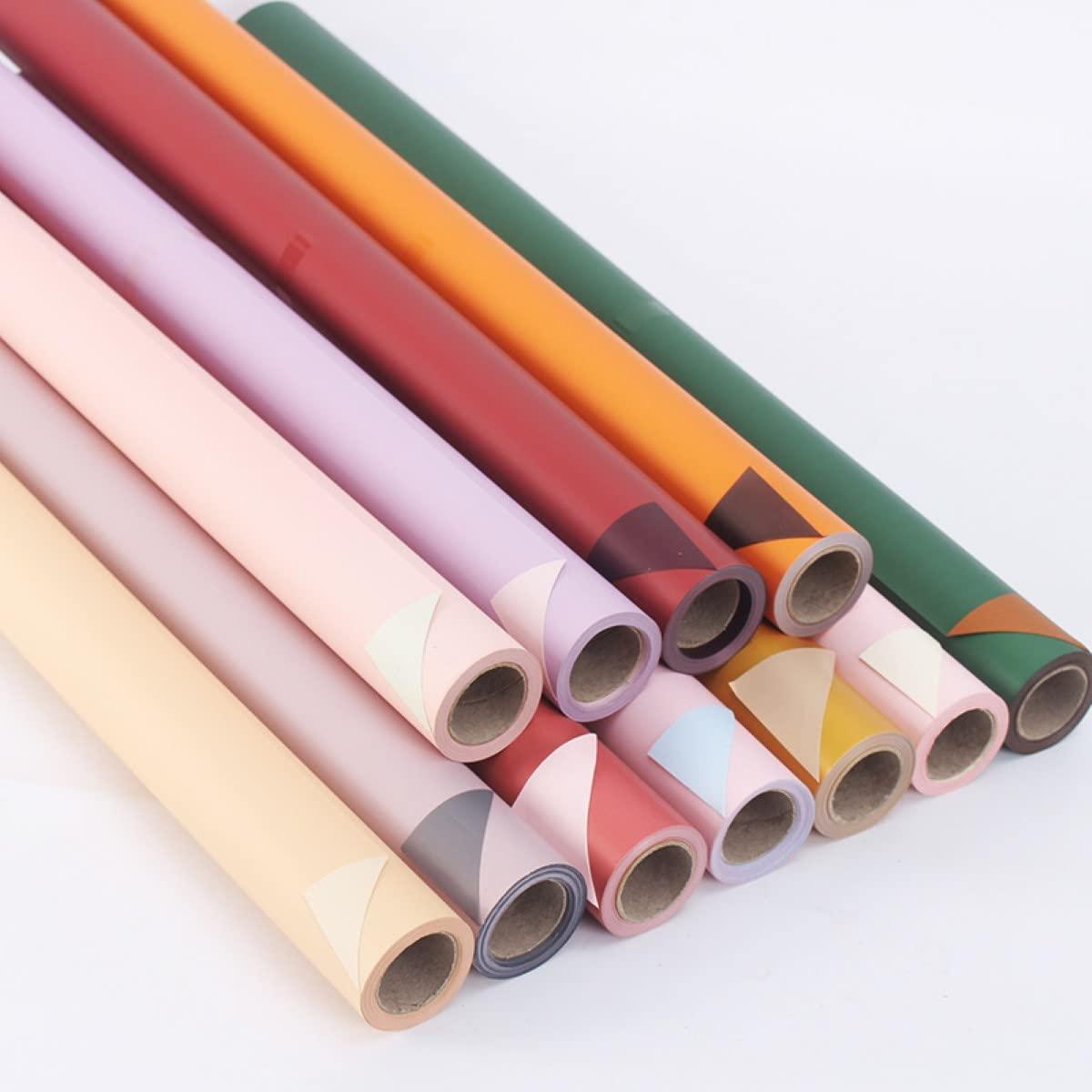 Generic Korean Wrapping Paper,Floral Wrapping Paper,Bouquet Wrapping Paper,Solid Color Waterproof Flower Wrapping Paper Roll,22.8in x 32.8ft,Black