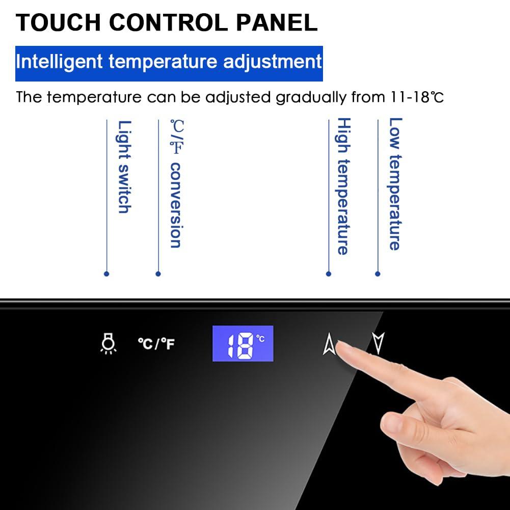 JJoias JJoias 50L Thermostatic Electric Humidor, 300 Count Capacity, with Spanish Cedar Shelves And Drawers, Quiet Operation, LED Lighting, Cooling Function,Black