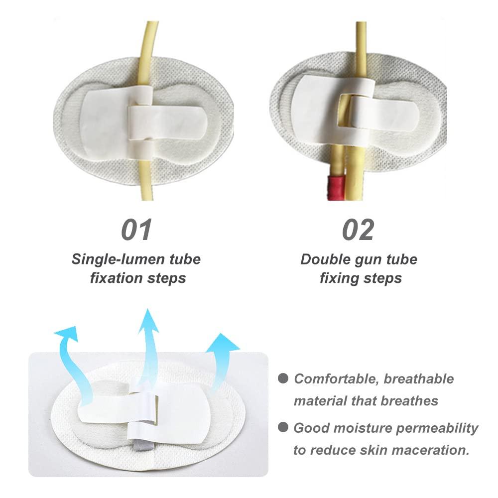 Chihutown 4 Pack Catheter Stabilization Device Tape, Catheter Tube Holder Adhesive, Foley Catheter Fixing Sticker, Catheter Securement Adhesive