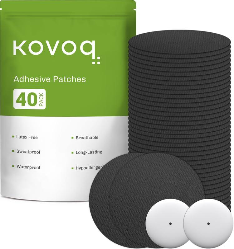 Kovoq Kovoq Libre 2 Sensor Covers Waterproof- Adhesive Patches for Freestyle Libre Sensors (40PCS), 2 Hardshell Cover, Sweatproof, Breathable Latex-Free and Hypoallergenic Black