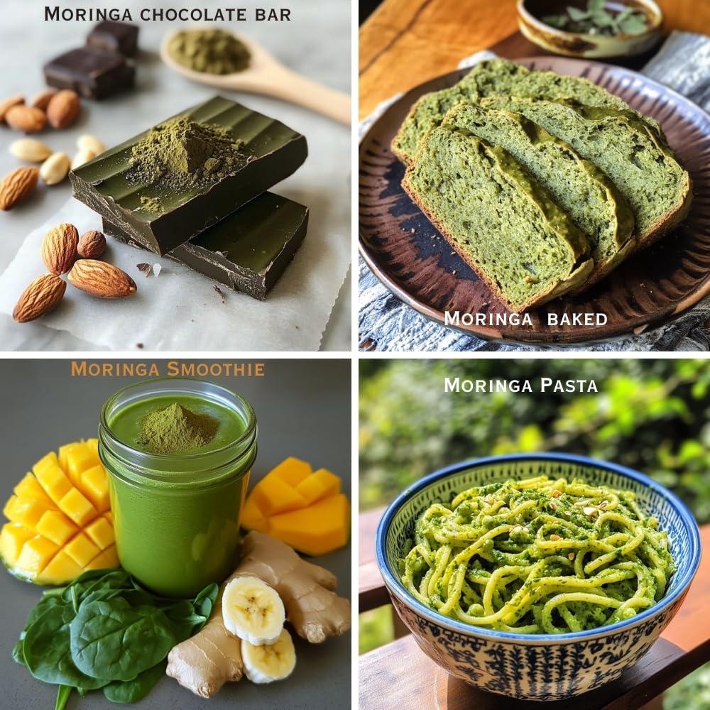 ALADA ORGANIC ALADA ORGANIC Moringa - Moringa Powder Single Garden Premium 100% Leaf Powder India Organic Certified, Moringa Oleifera - Smoothies, Drinks, Tea & Recipes -7.05 OZ