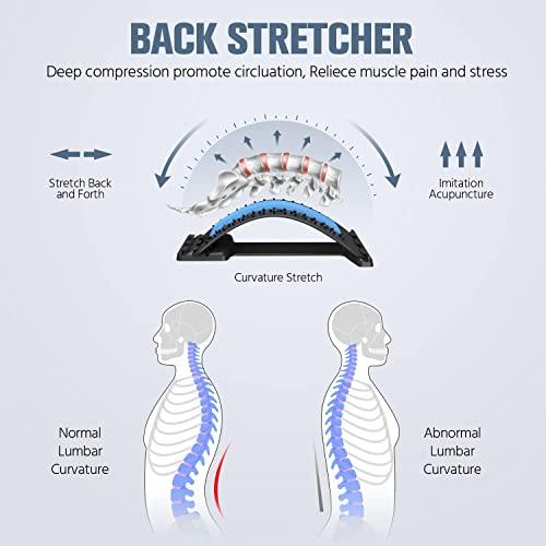 AFTRYOUGO AFTRYOUGO Back Stretcher with, Chest Expander, Lumbar Back Pain Relief Device, Multi-Level Back Massager Lumbar, Pain Relief for Herniated Disc, Sciatica, Scoliosis