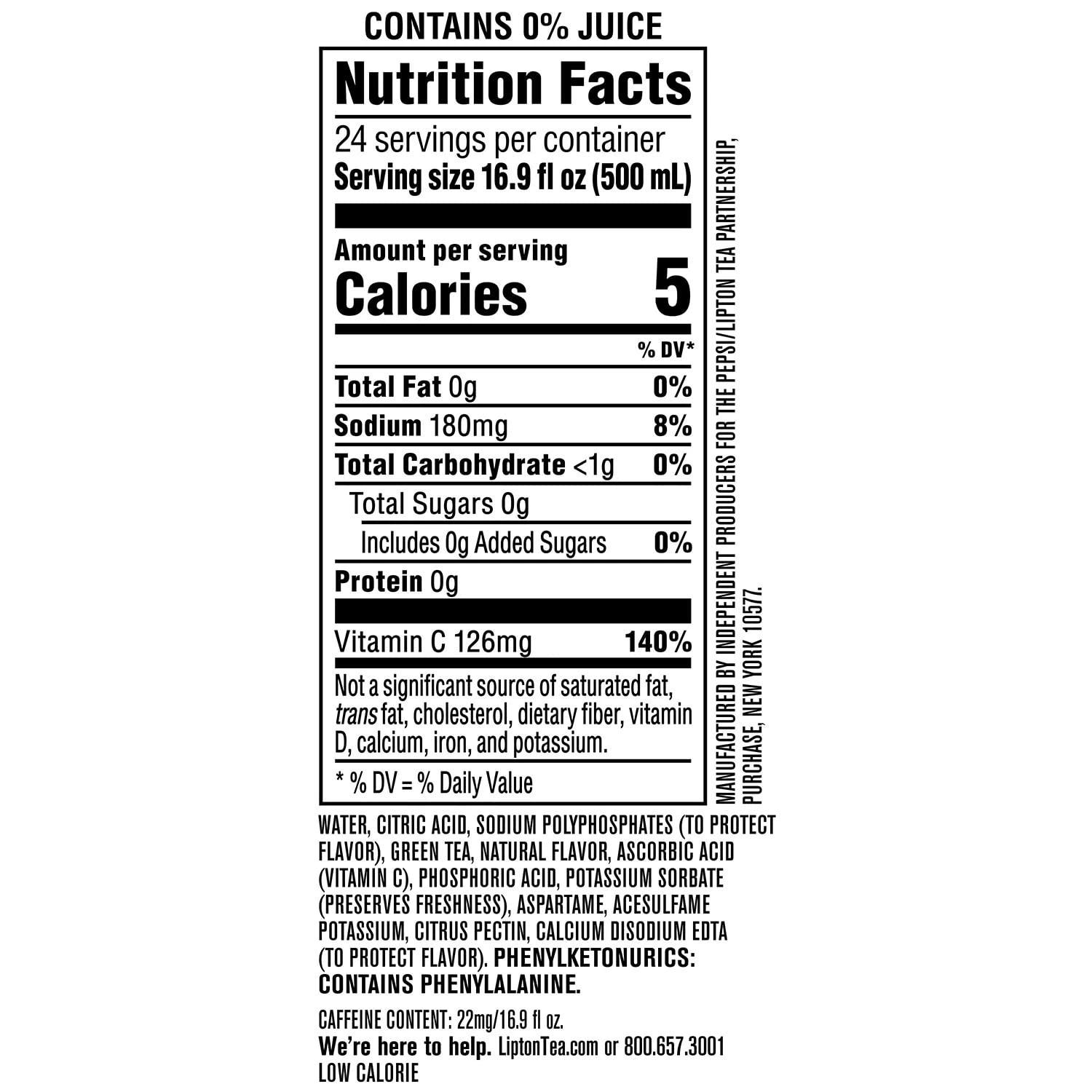 Ready Set Gourmet Diet Green Iced Tea - Citrus Flavor With Other Natural Flavors - With 100% Daily Value Antioxidant Vitamin C Per 12 Fl Oz, 24-500 ml Bottles - 1 Pack