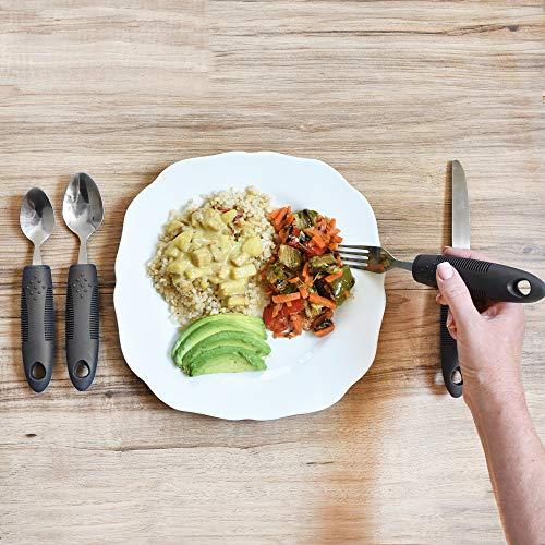 Celley Celley Adaptive Utensils for Elderly, Arthritis, Parkinsons and Handicapped, Non-Weighted, 4 Pcs Set