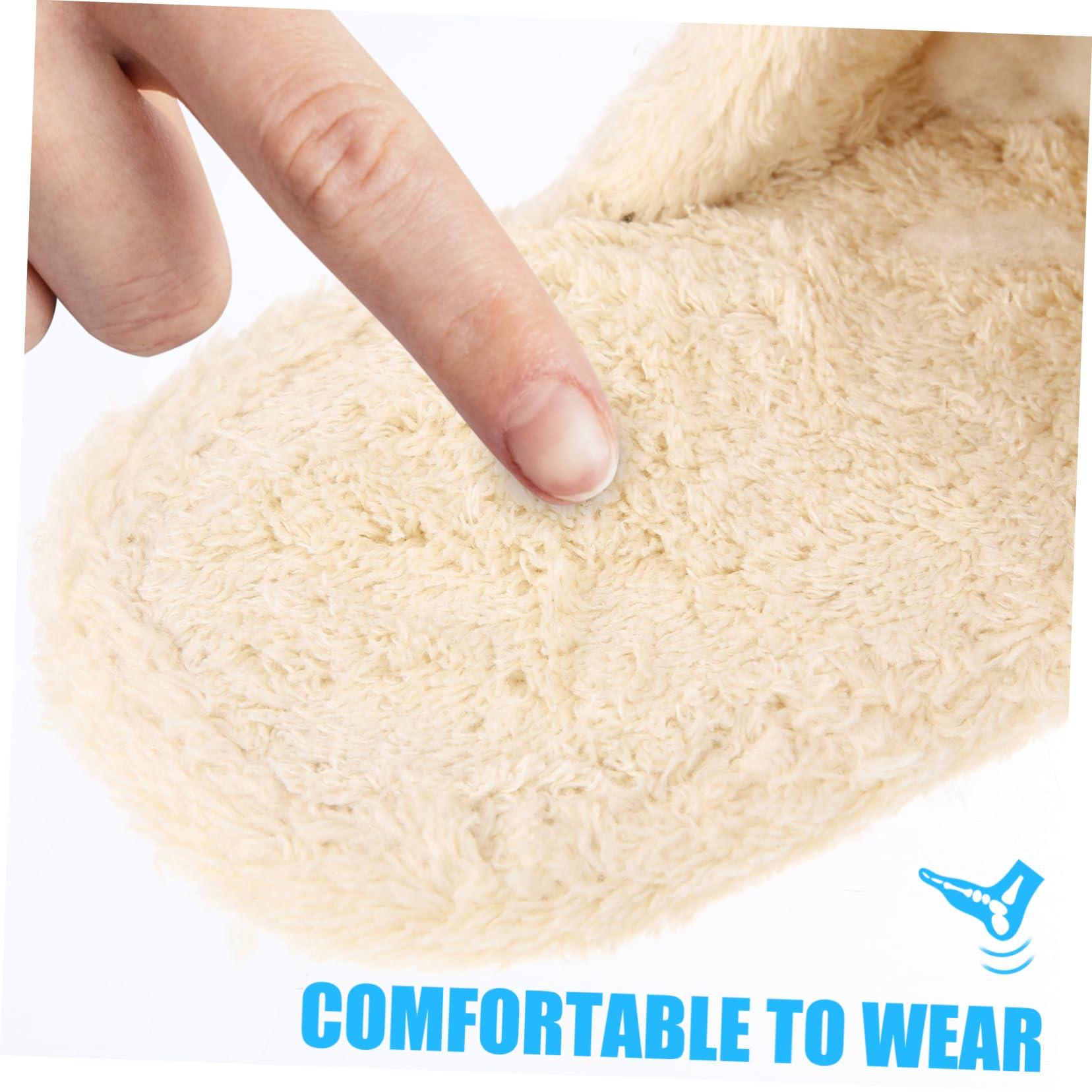 SOESFOUFU SOESFOUFU Warm Slippers for Women Thick Cotton Covers Removable Washable Lining Fur Insoles Fluffy Indoor Outdoor Slippers Inserts