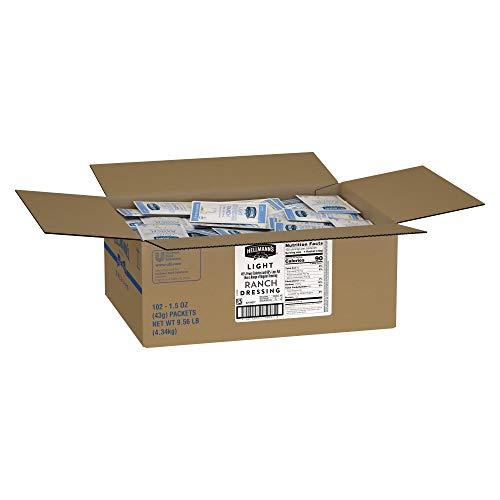 HELLMANN'S Hellmann's Light Ranch Salad Dressing Portion Control Sachets Gluten Free, No Artificial Flavors, added MSG or High Fructose Corn Syrup, 1.5 oz, Pack of 102