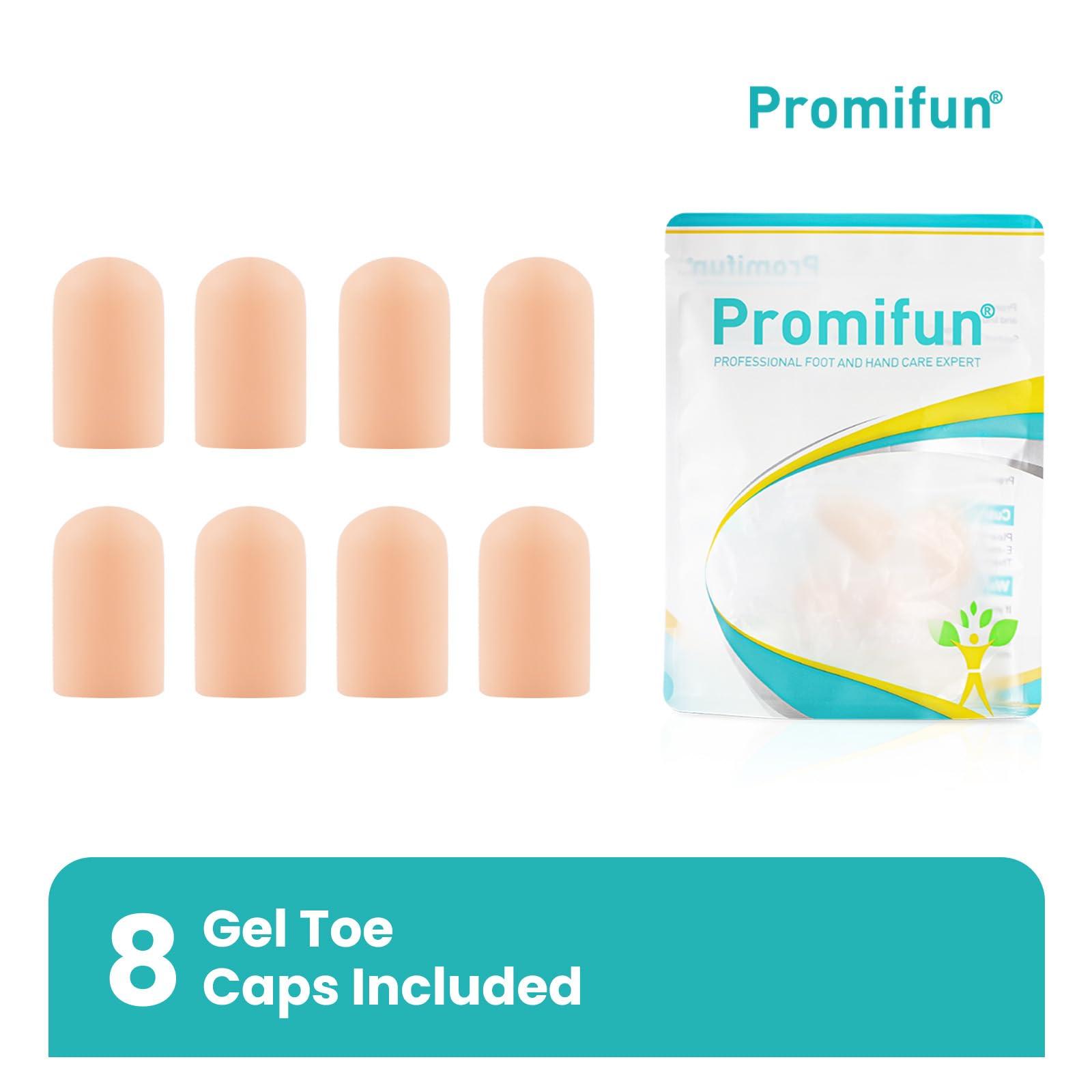 Promifun Promifun Silicone Toe Protectors,4 Pairs Soft Gel Toe Protectors for Men & Women-Toe Caps for Foot Pain Relief-Toe Sleeves for Ingrown Toenails, Corns, Calluses, Blisters(Skin Color+4S)
