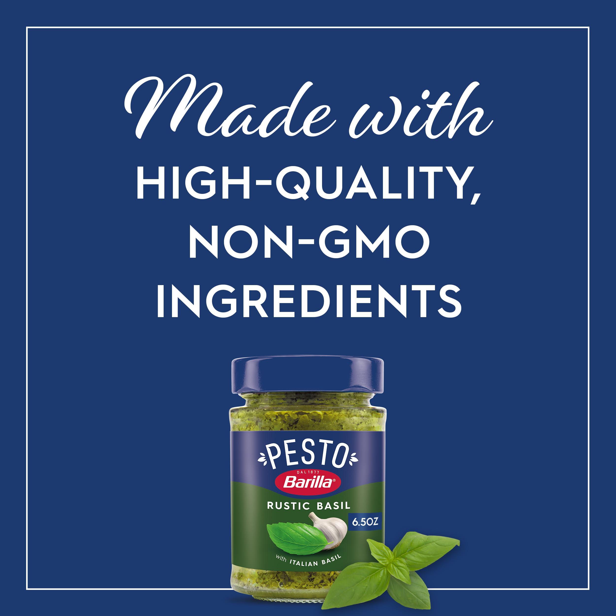 Barilla Barilla Rustic Basil Pesto Sauce Made with Italian Basil and Cheeses, 6.5 oz. Jar, Pasta Sauce and Spread