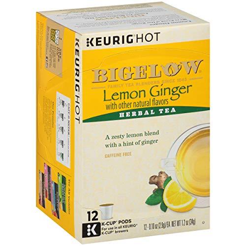 Bigelow Tea Bigelow Lemon Ginger Herbal Tea Keurig K-Cups, Caffeine Free Herbal Tea, 12 Count Box