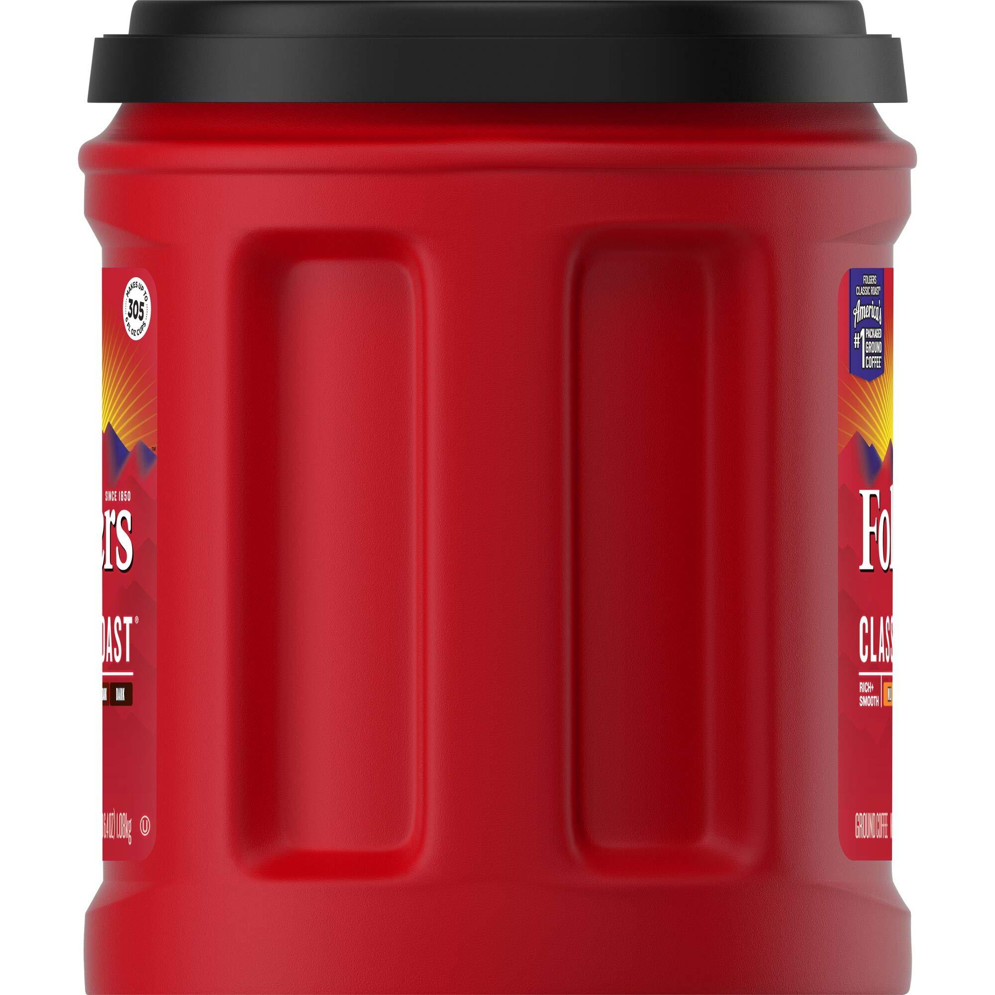 Folgers Folgers Classic Roast Medium Roast Ground Coffee, 38.4 Ounces (Pack fo 1)