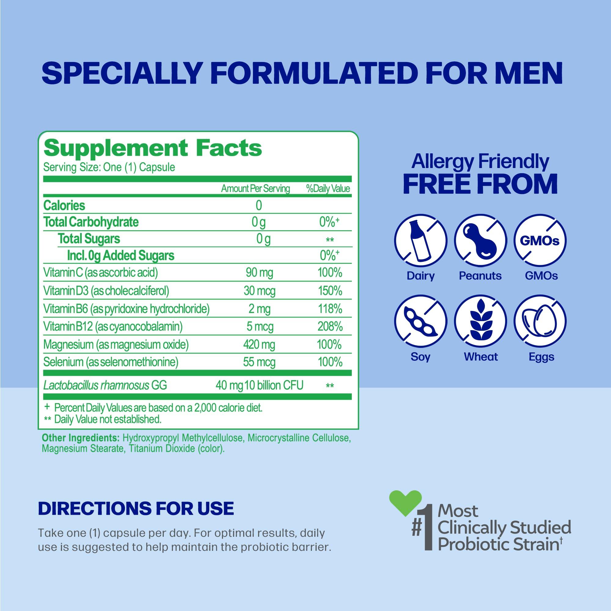 Culturelle Culturelle Daily Health 8-in-1 Probiotic and Multivitamin for Men - 30 Count - Naturally-Sourced Probiotics for Digestive Health & Immune Support, with Magnesium, Vitamin D3, Vitamin C, Vitamin B12
