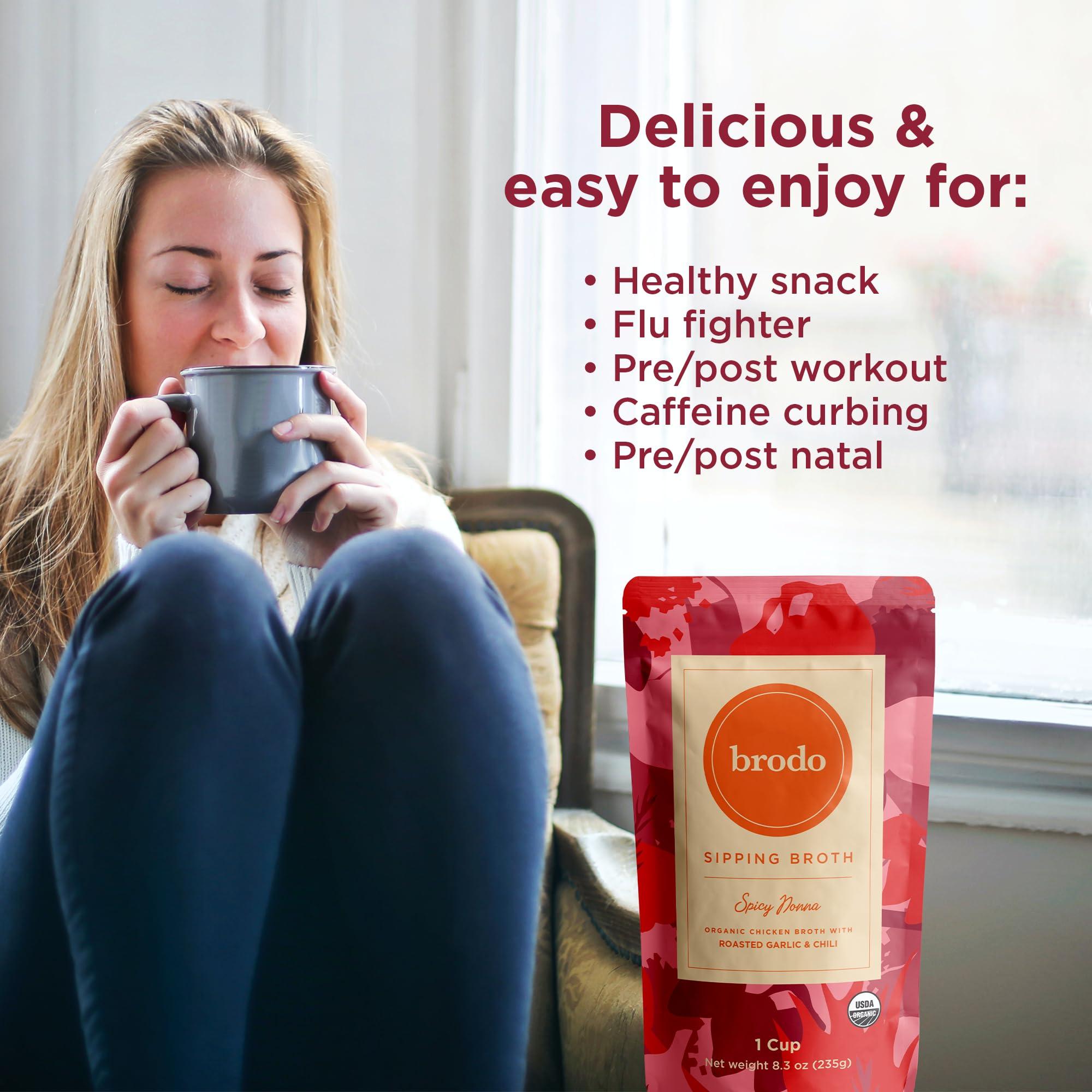 Brodo Brodo Chicken Broth (8.3 Ounce (Pack of 6), Organic Roasted Garlic & Chili)