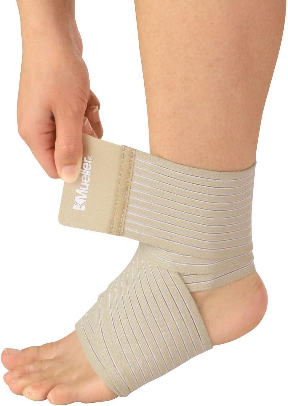 MUELLER MUELLER Sports Medicine All-Purpose Support Wrap for Men and Women, Adjustable Compression for Joint and Muscle Support, Beige, Regular (Pack of 1)