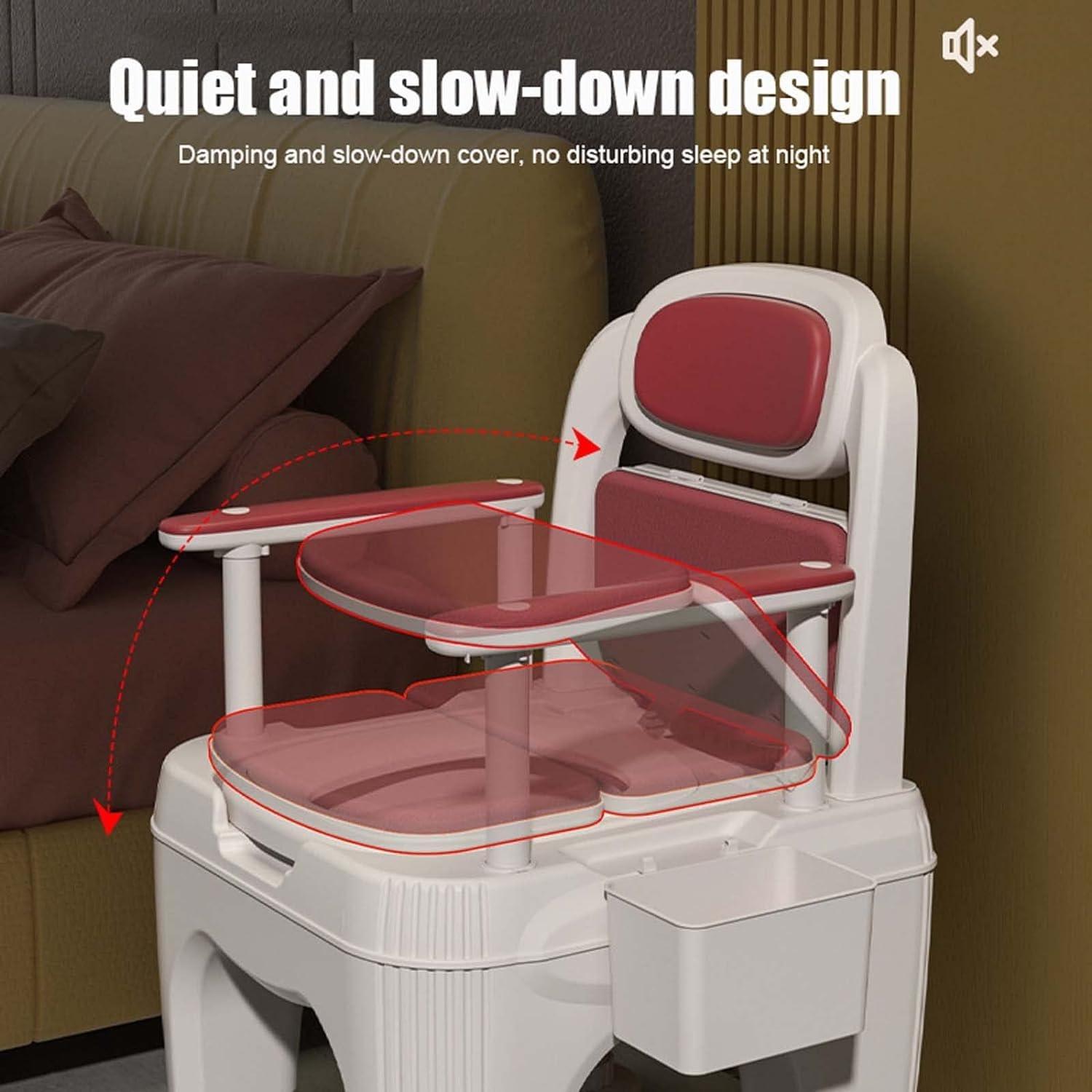 UNbit UNbit Commode Toilet Chair Bedside Toilet Household Movable Toilet with Armrests, Adjustable Bedside Commode Chair,for Seniors, Handicap,Disabled and Pregnant WEWYQSJXBXF-4328(Color:A,Size:)