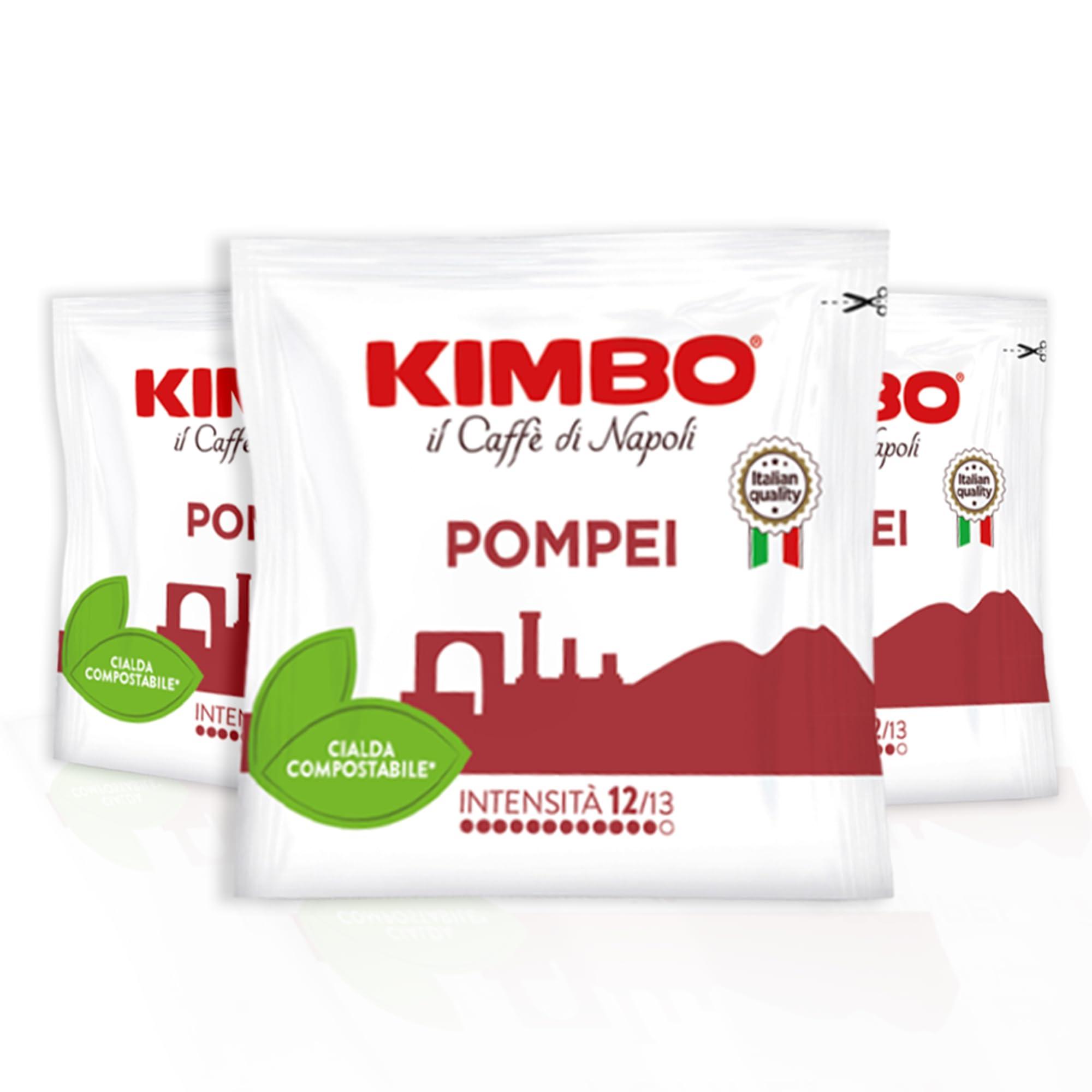 KIMBO Kimbo Pompei ESE Compostable Coffee Pods - Intense Flavor - Blended and Roasted in Italy - Dark Roast - 100 count