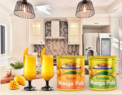 Rani Brand Authentic Indian Products Rani Mango Pulp Puree (Makes Mango Lassi Shakes) Alphonso Sweetened 30oz (1.875lbs) 850g ~ Kosher | All Natural | NON-GMO | Vegan | No colors | Gluten Friendly | Indian Origin