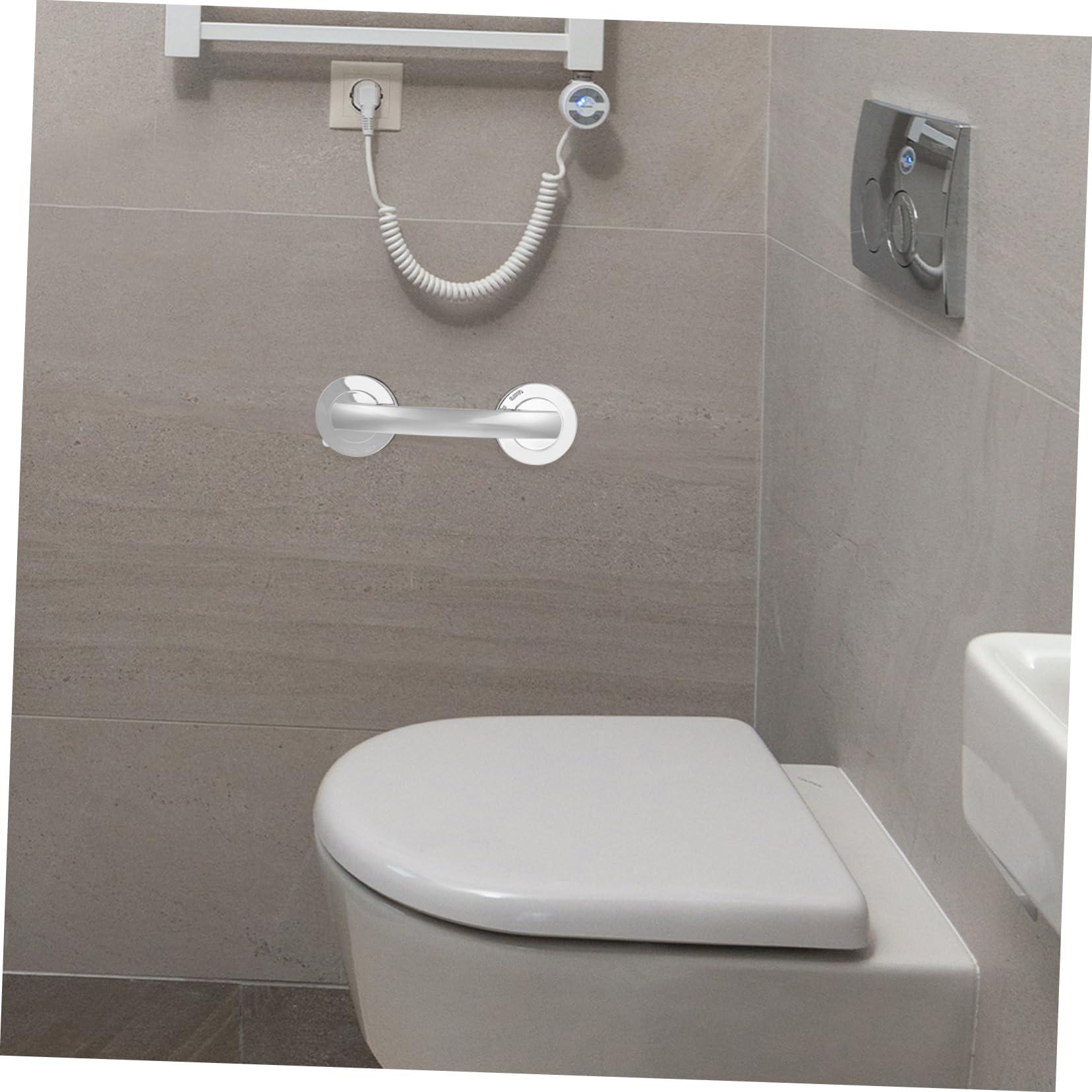 Mobestech Mobestech Armrest Tap Handle Shower Suction Handle Bathroom Suction Handle Handles Suction Shower Grab Bar Suction Cup Handle Suction Grab Bar for Bathroom Silver Plastic