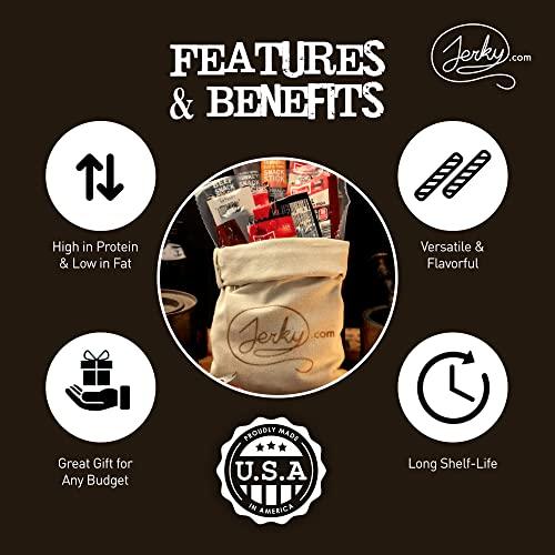 Jerky.com Jerky Gift Basket for Men - 26pc Jerky Variety Pack of Beef, Pork, Turkey, & Ham Snack Sticks - High Protein Healthy Snack - Unique Gift for Men