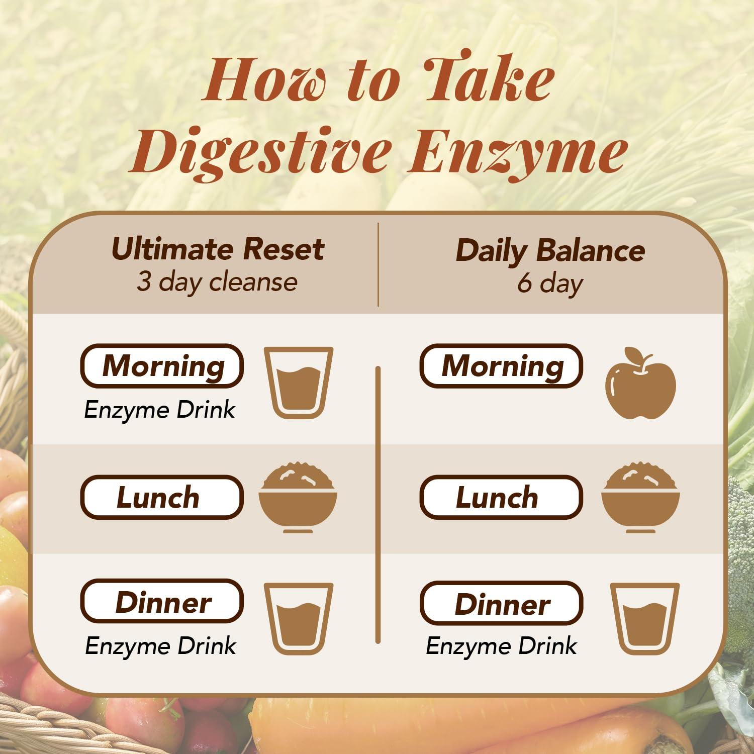 AFC AFC Japan Digestive Ultimate Enzyme Drink -100% Pure 106 Types Vegetables & Fruits Extract, Boost Metabolism, Immunity, Revitalize, Detox, Smooth Bowel, Gas, Bloating & Constipation Relief, 720mlx2