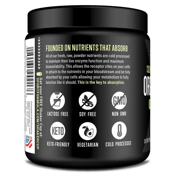 Sport Formula 99 Sport Formula 99 Organic Greens Superfood Powder, Cold Pressed Vegan and Keto Powder, Non-GMO, Low Calorie Daily Green Juice Powder