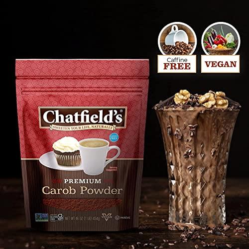 Chatfield\'s Chatfields All Natural Carob Powder 16-oz Pouch, Sweet and Delicious, Premium Quality, Caffeine-Free, Gluten-Free, Vegan, Kosher, Non-GMO Verified - (4 Pack)